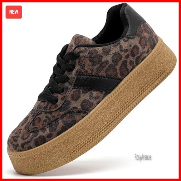 Shoes - Platform Sneakers with Cushioned Insole, Lightweight Fashion Shoes for Walking